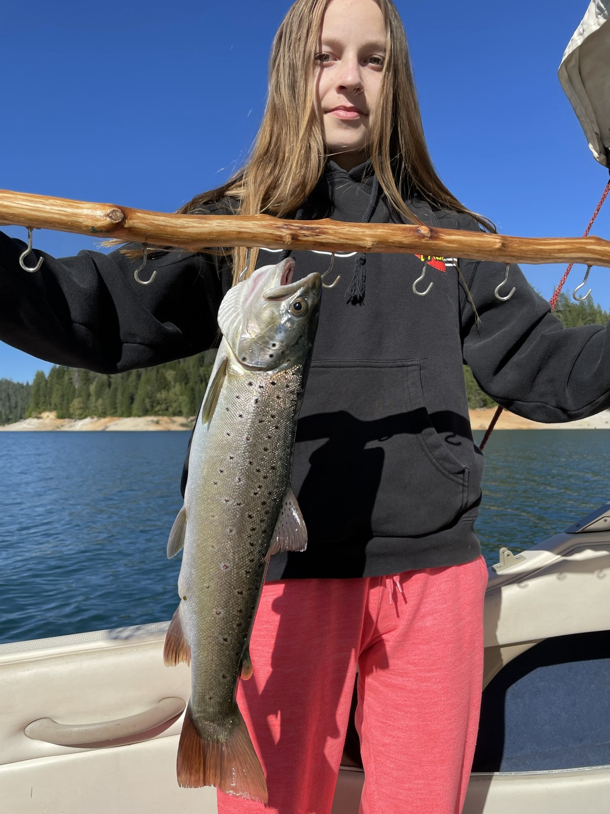 German brown trout caught at Sly Creek Reservoir